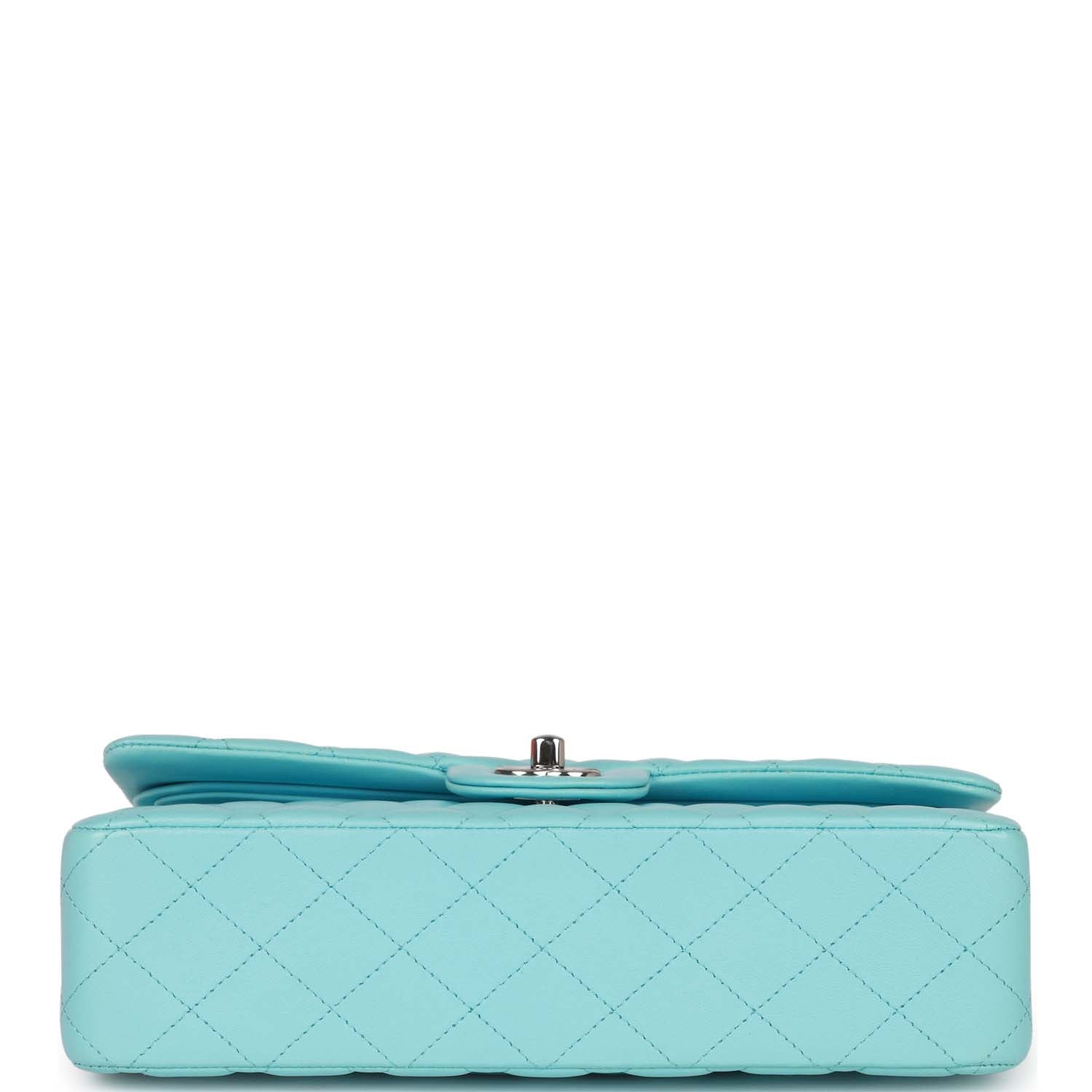 Chanel Medium Classic Double Flap Bag Blue Lambskin SiLouis Vuittoner Hardware