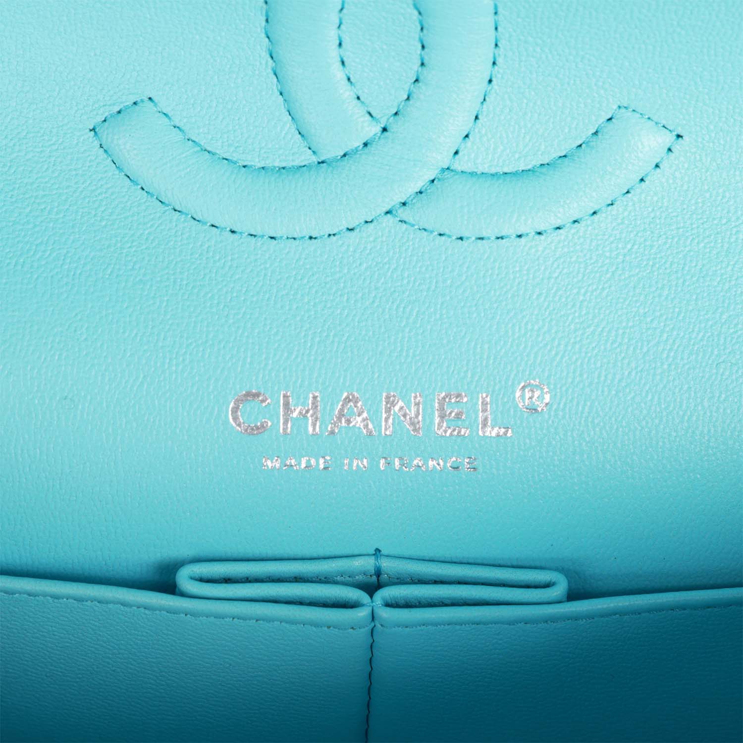 Chanel Medium Classic Double Flap Bag Blue Lambskin SiLouis Vuittoner Hardware