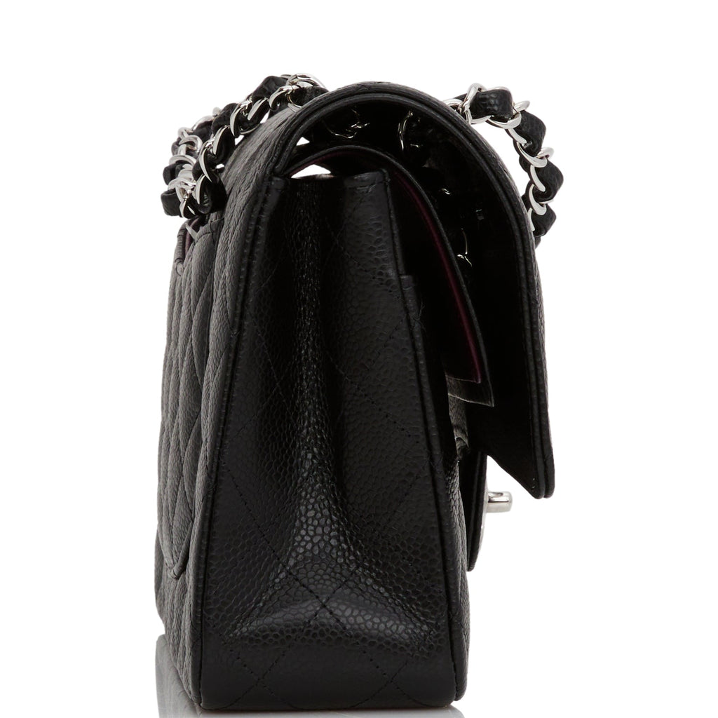 Chanel Medium Classic Double Flap Bag Black Quilted Caviar SiLouis Vuittoner Hardware