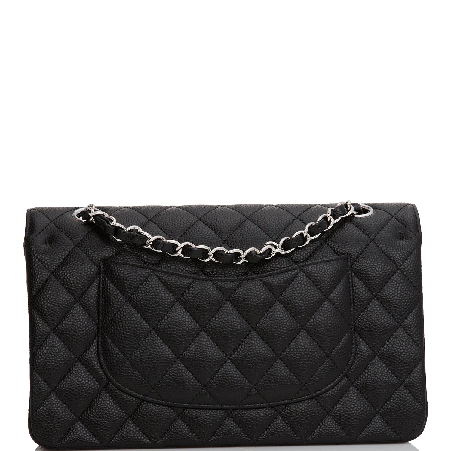 Chanel Medium Classic Double Flap Bag Black Quilted Caviar SiLouis Vuittoner Hardware