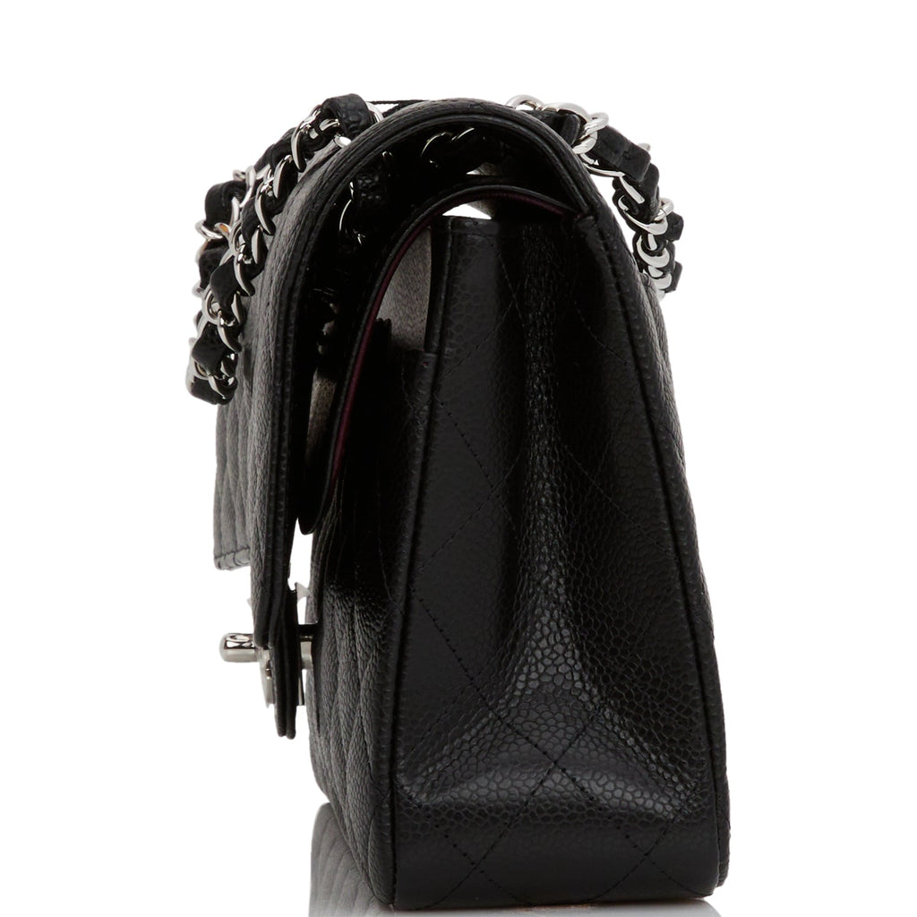 Chanel Medium Classic Double Flap Bag Black Quilted Caviar SiLouis Vuittoner Hardware