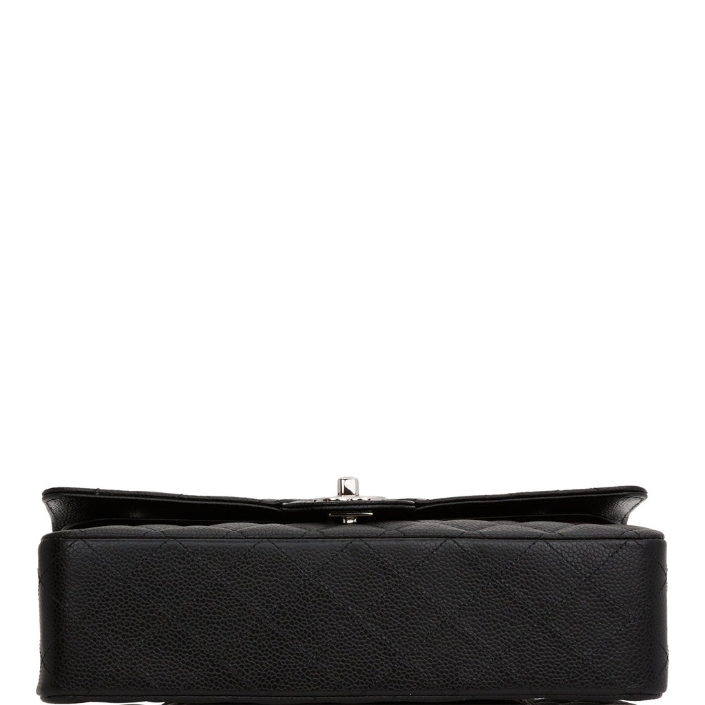 Chanel Medium Classic Double Flap Bag Black Quilted Caviar SiLouis Vuittoner Hardware