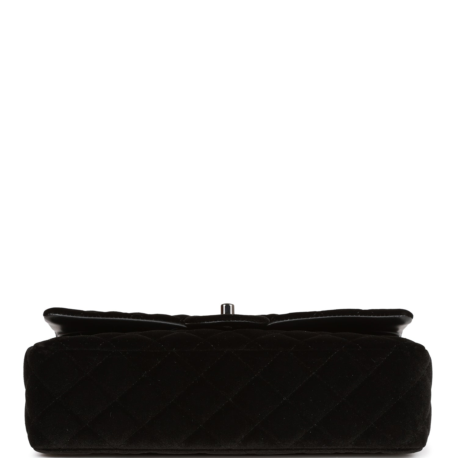 Pre-owned Chanel Medium Classic Double Flap Bag Black VeLouis Vuittonet Ruthenium Hardware