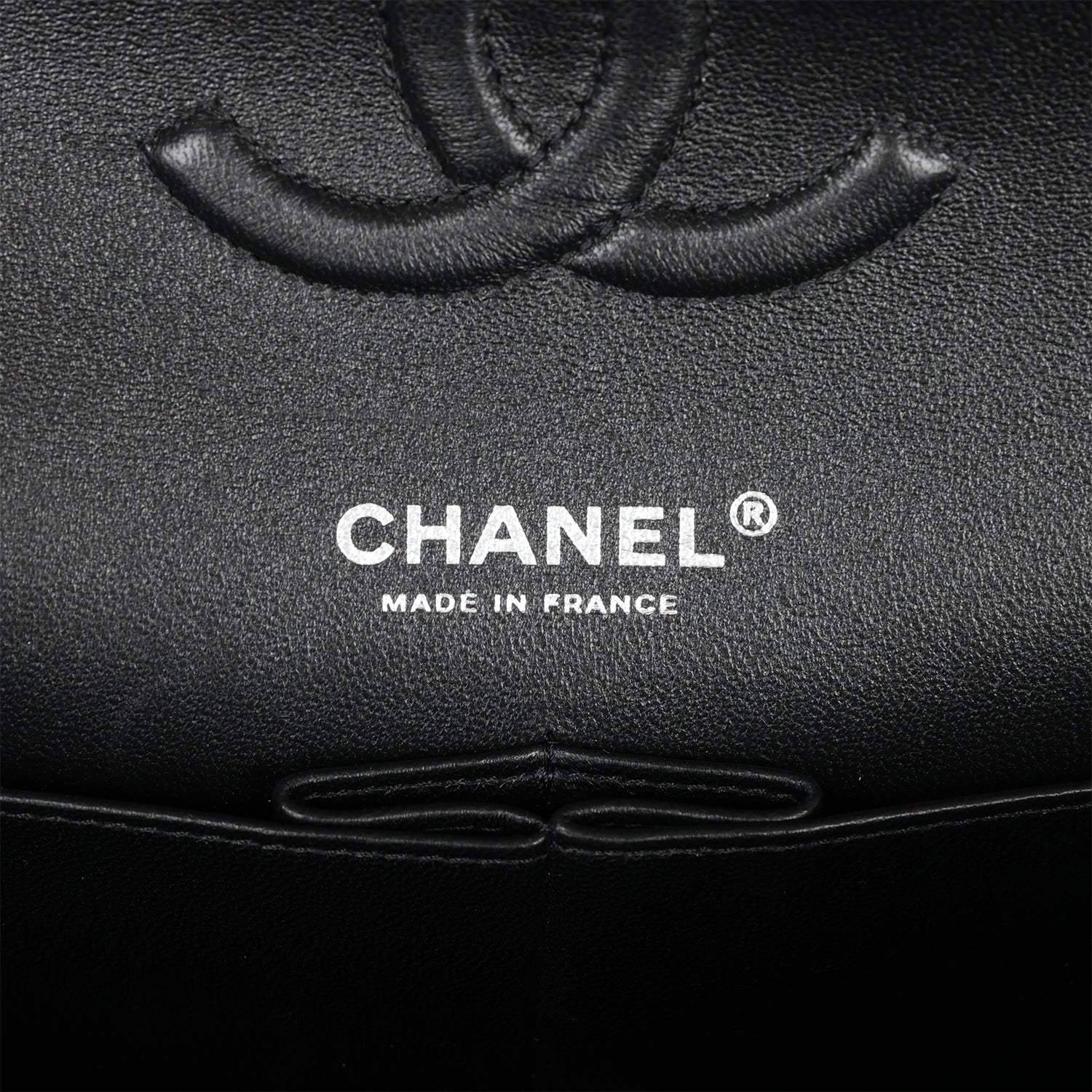 Pre-owned Chanel Medium Classic Double Flap Bag Black VeLouis Vuittonet Ruthenium Hardware