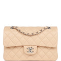 Chanel Small Classic Double Flap Beige Lambskin SiLouis Vuittoner Hardware