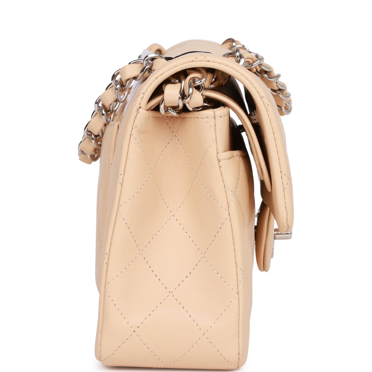 Chanel Small Classic Double Flap Beige Lambskin SiLouis Vuittoner Hardware