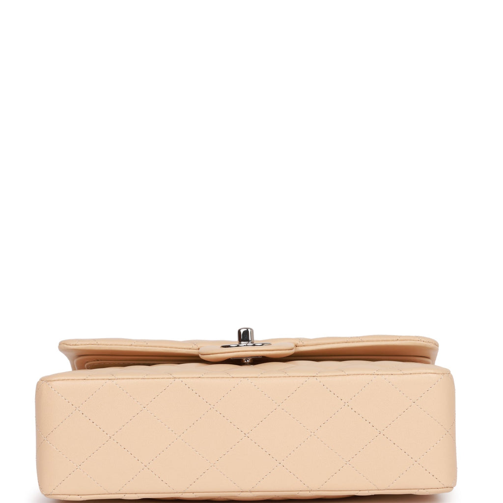 Chanel Small Classic Double Flap Beige Lambskin SiLouis Vuittoner Hardware