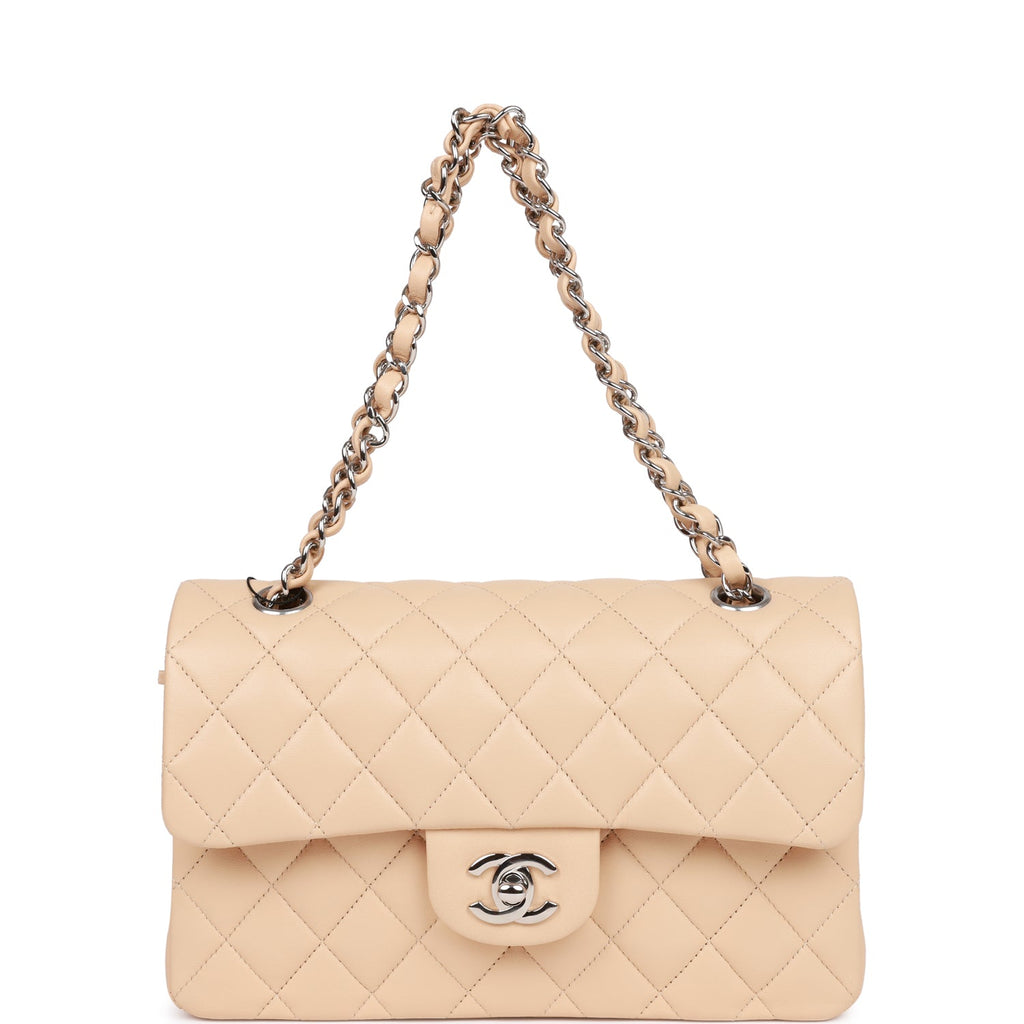 Chanel Small Classic Double Flap Beige Lambskin SiLouis Vuittoner Hardware