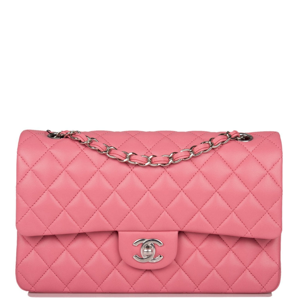 Chanel Medium Classic Double Flap Bag Rose Quilted Lambskin SiLouis Vuittoner Hardware
