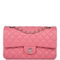 Chanel Medium Classic Double Flap Bag Rose Quilted Lambskin SiLouis Vuittoner Hardware