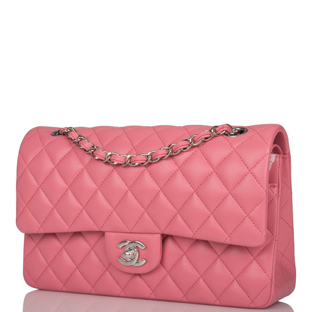 Chanel Medium Classic Double Flap Bag Rose Quilted Lambskin SiLouis Vuittoner Hardware