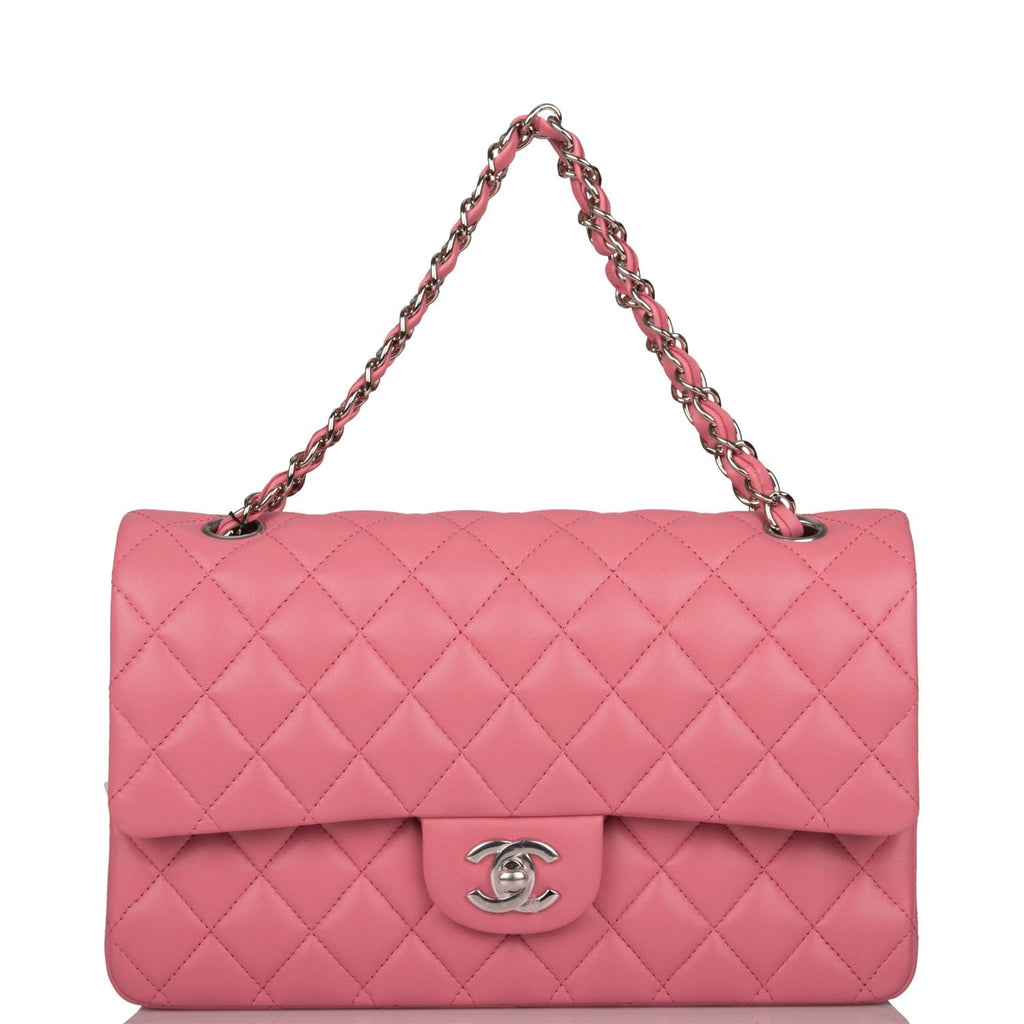 Chanel Medium Classic Double Flap Bag Rose Quilted Lambskin SiLouis Vuittoner Hardware