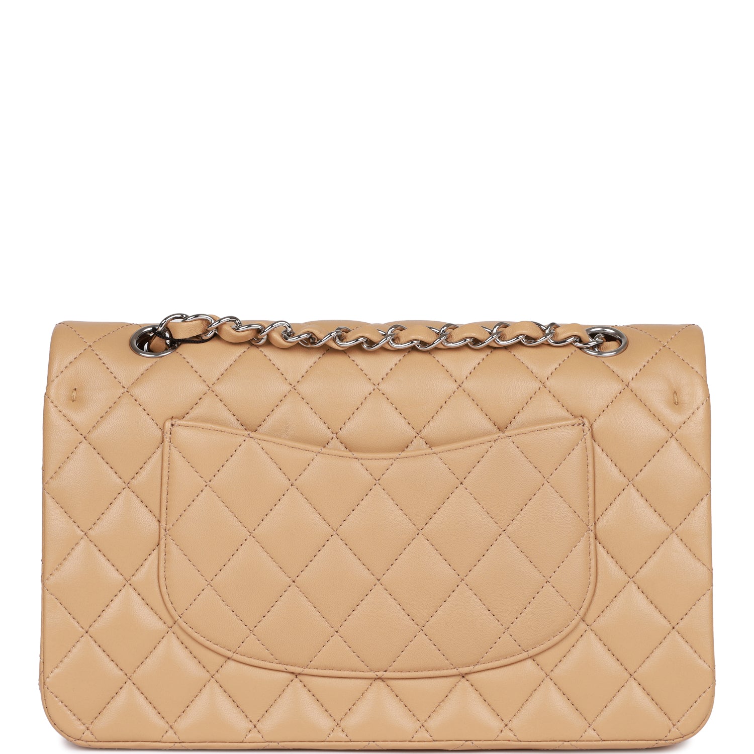 Chanel Medium Classic Double Flap Bag Beige Lambskin SiLouis Vuittoner Hardware
