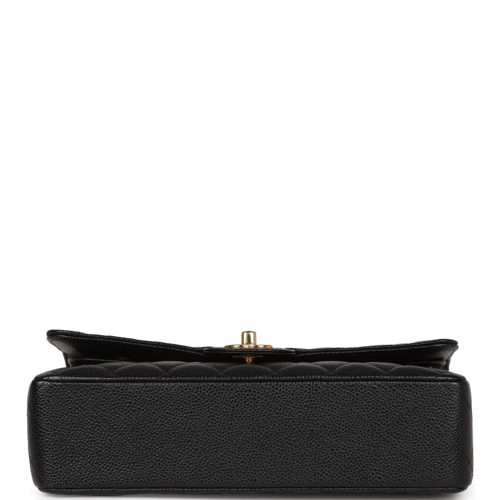 Chanel Medium Classic Double Flap Bag Black Caviar Gold Hardware