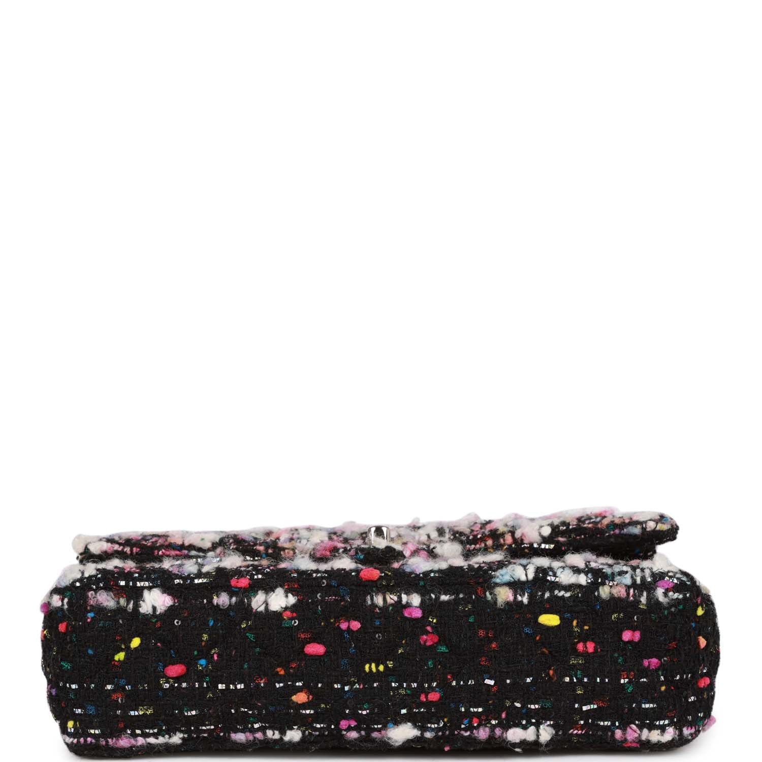 Pre-owned Chanel Medium Classic Double Flap Multicolor Tweed SiLouis Vuittoner Hardware