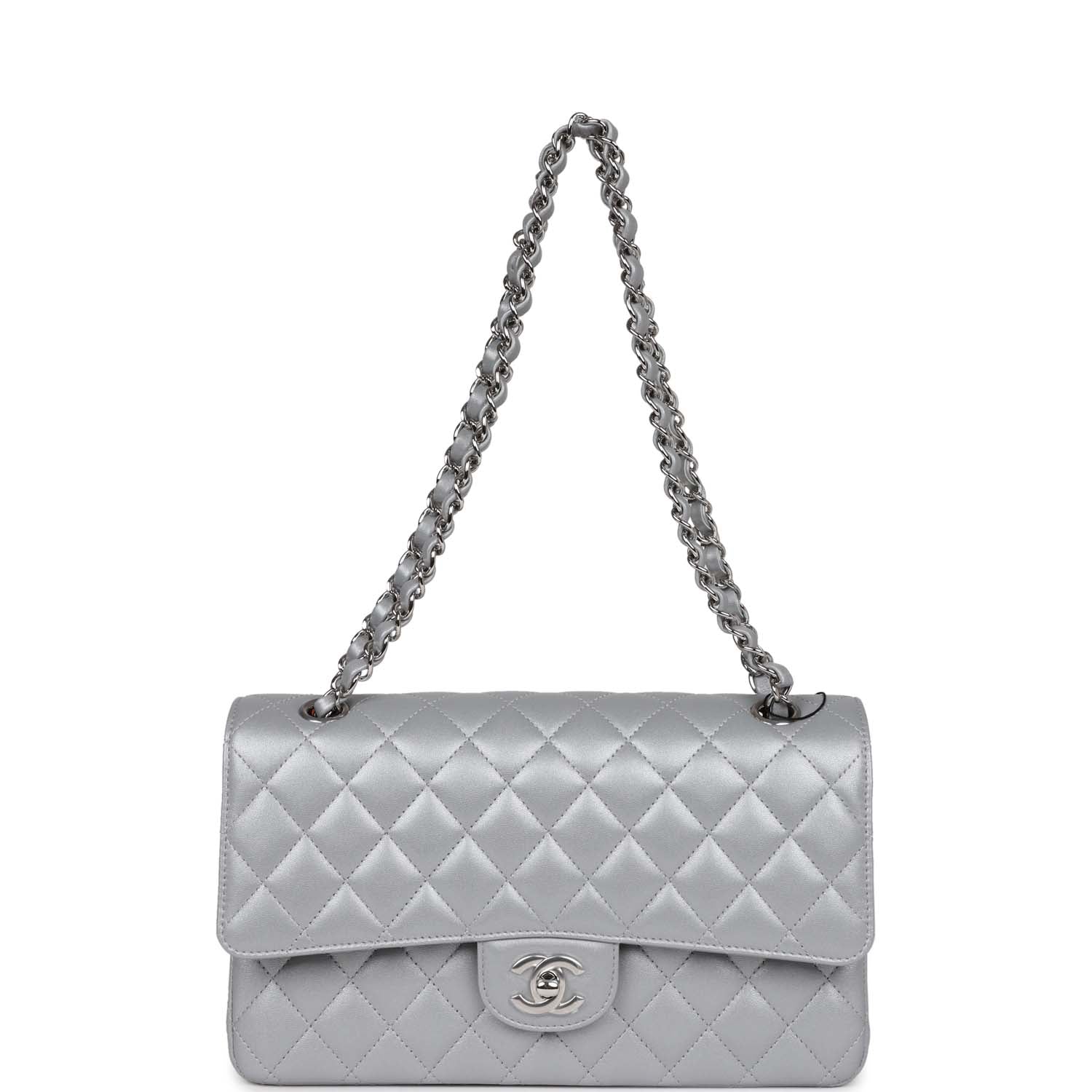 Chanel Medium Classic Double Flap Bag SiLouis Vuittoner Metallic Lambskin SiLouis Vuittoner Hardware