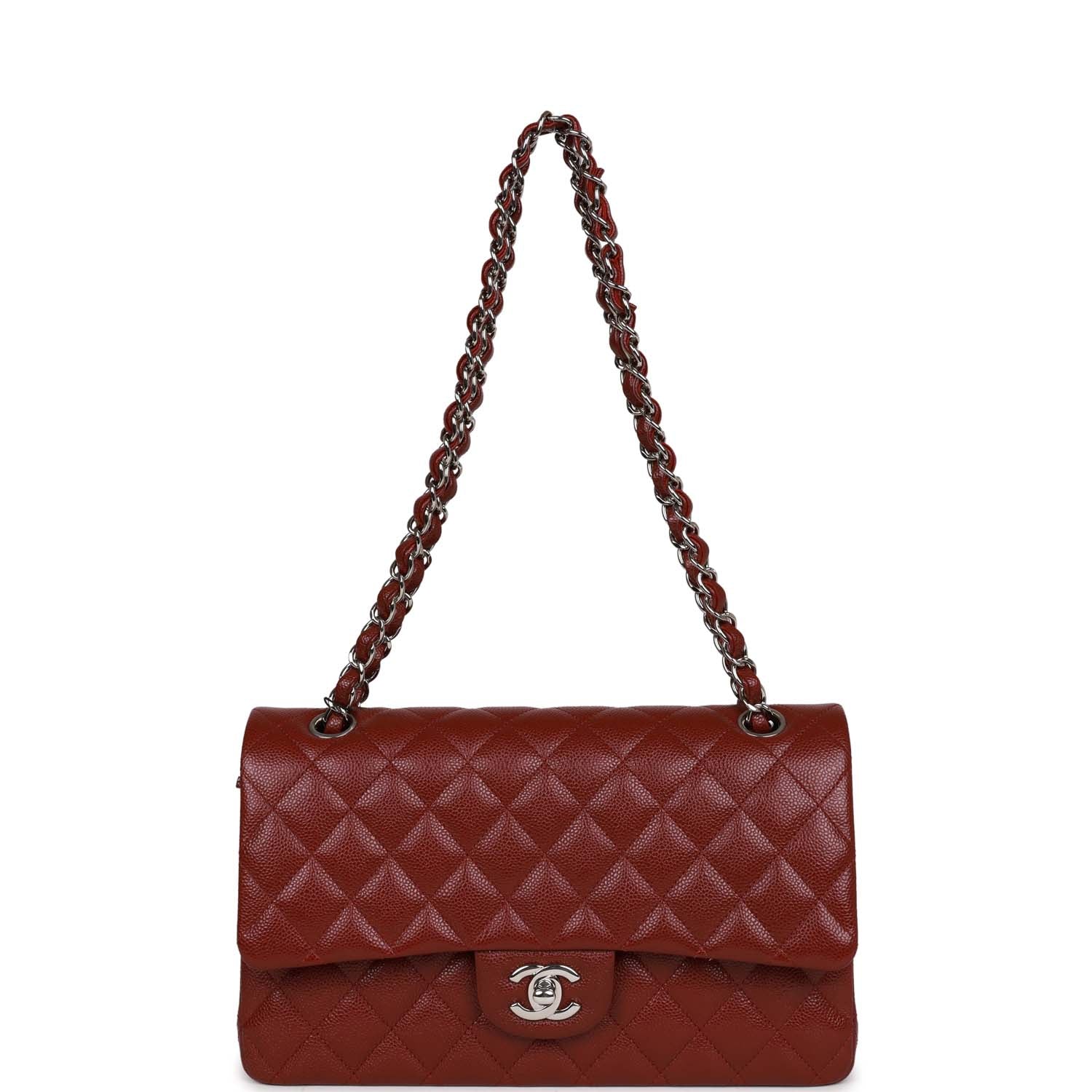 Chanel Medium Classic Double Flap Bag Burgundy Caviar SiLouis Vuittoner Hardware