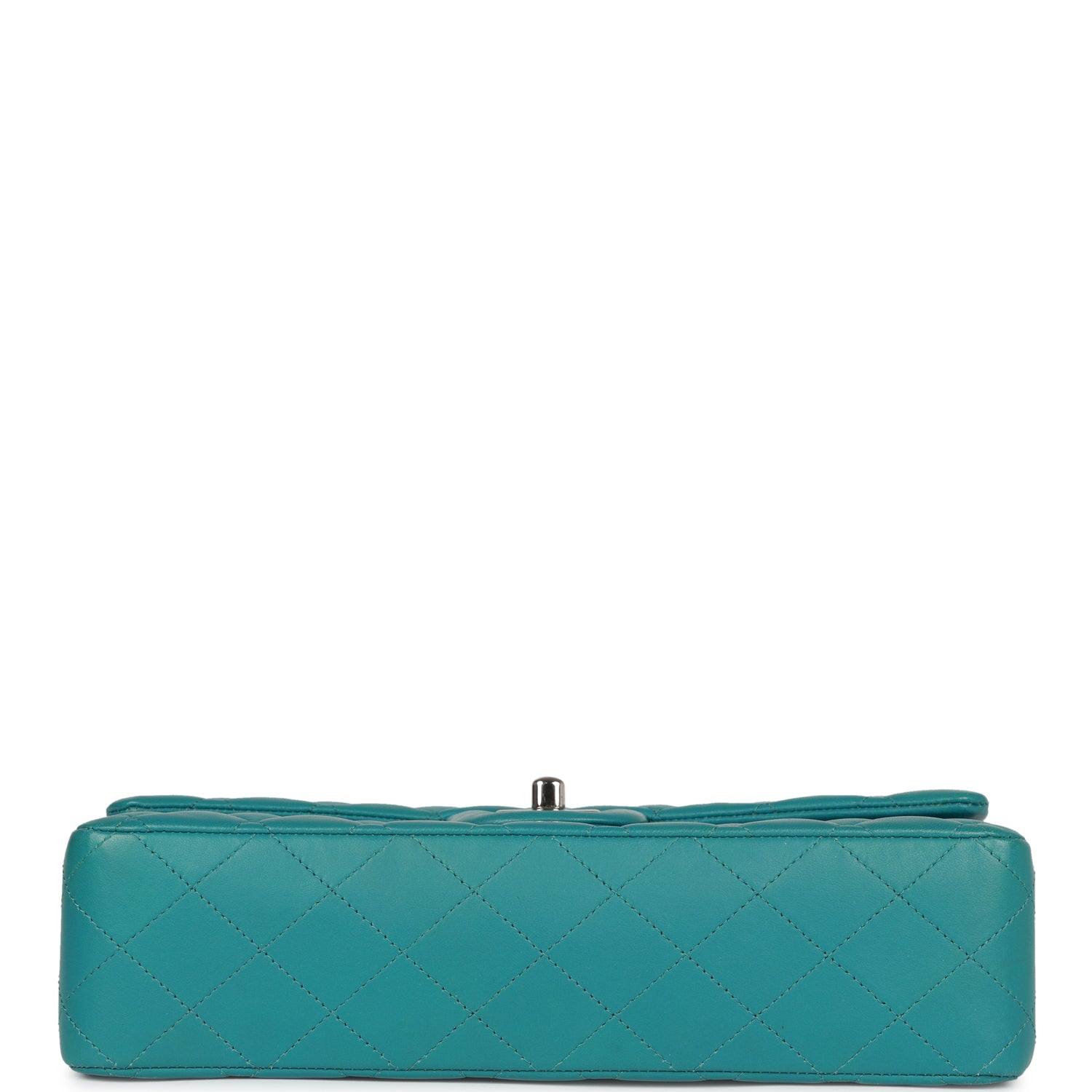 Pre-owned Chanel Medium Classic Double Flap Bag Blue Lambskin SiLouis Vuittoner Hardware