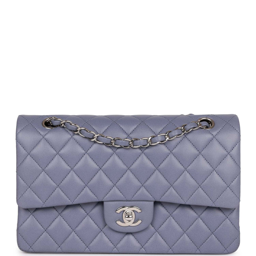 Chanel Medium Classic Double Flap Bag Purple Lambskin SiLouis Vuittoner Hardware