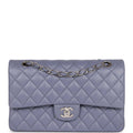 Chanel Medium Classic Double Flap Bag Purple Lambskin SiLouis Vuittoner Hardware