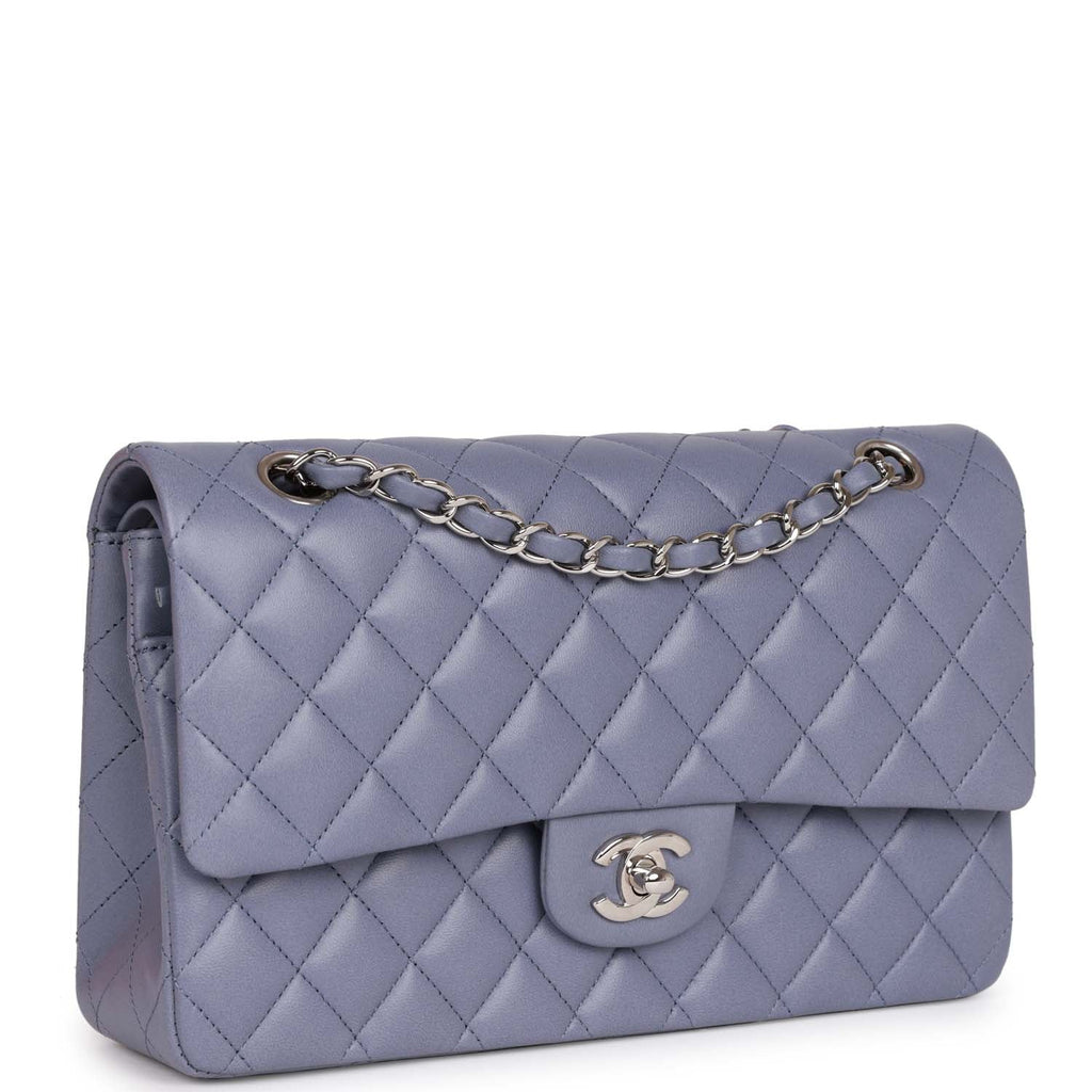 Chanel Medium Classic Double Flap Bag Purple Lambskin SiLouis Vuittoner Hardware