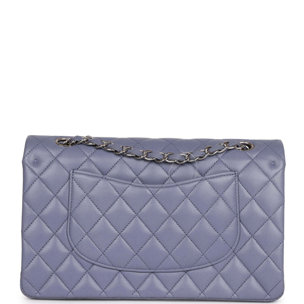 Chanel Medium Classic Double Flap Bag Purple Lambskin SiLouis Vuittoner Hardware