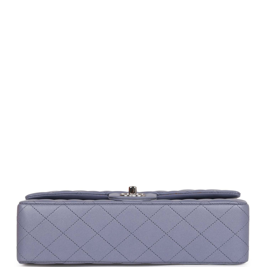 Chanel Medium Classic Double Flap Bag Purple Lambskin SiLouis Vuittoner Hardware