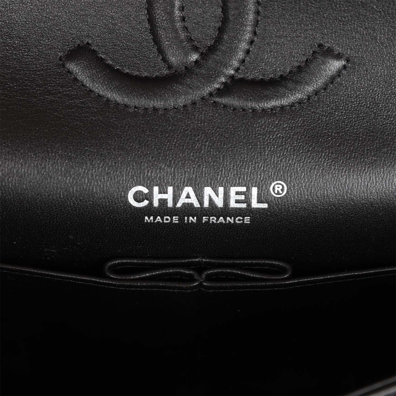 Chanel Medium Classic Double Flap Bag SO Black Lambskin Black Hardware