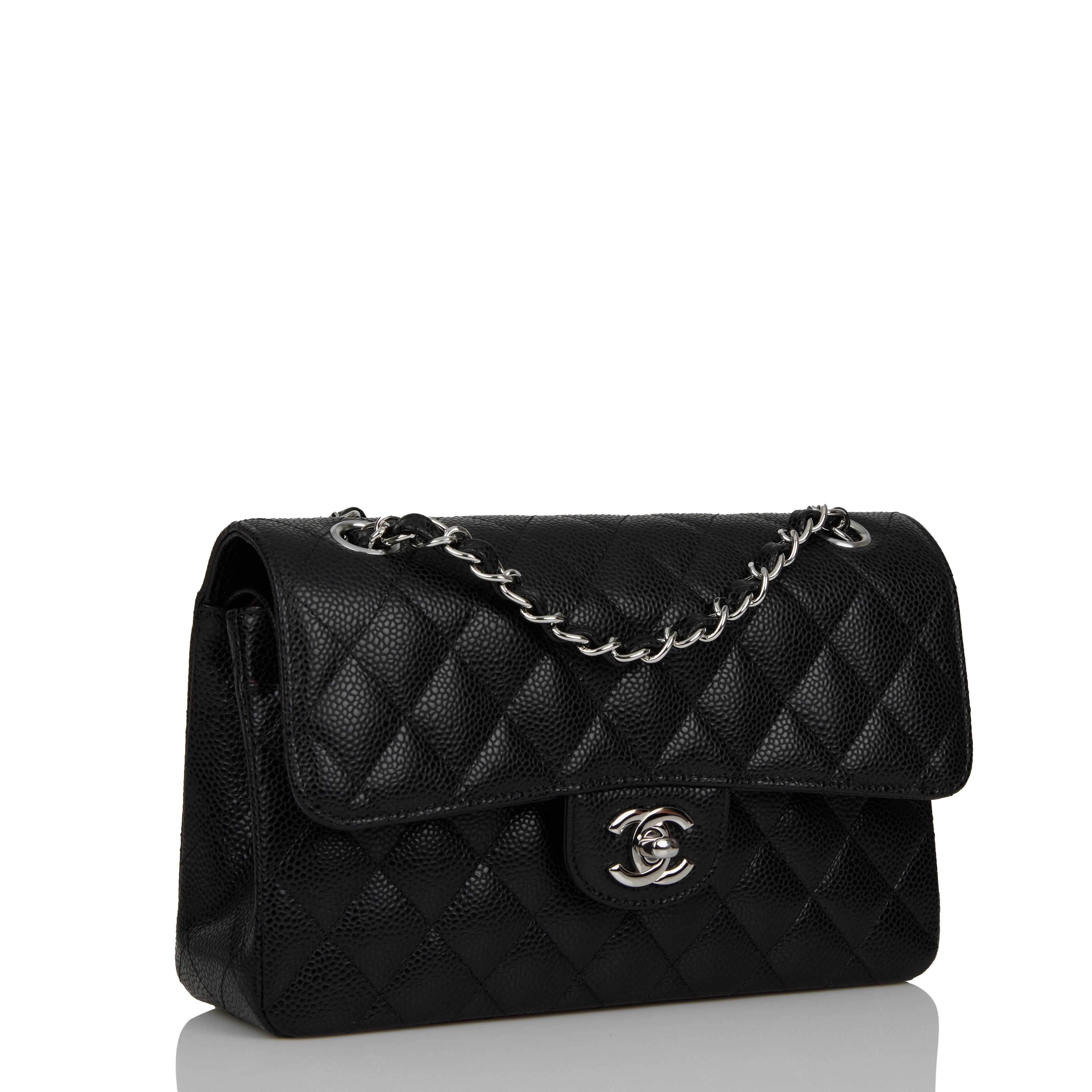 Chanel Small Classic Double Flap Black Caviar SiLouis Vuittoner Hardware