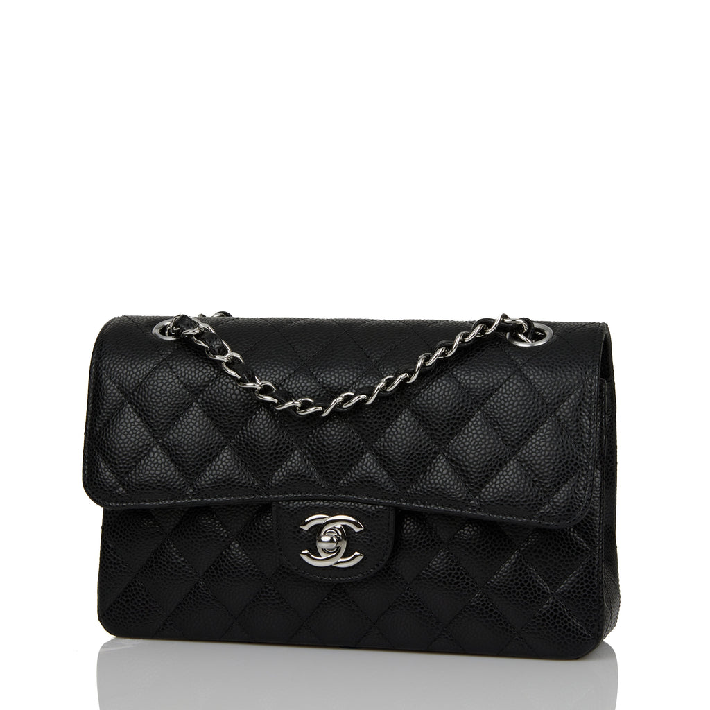 Chanel Small Classic Double Flap Black Caviar SiLouis Vuittoner Hardware