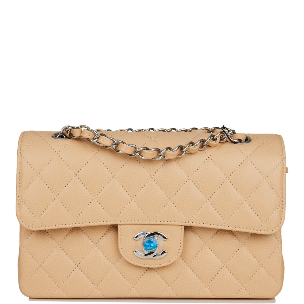 Chanel Small Classic Double Flap Bag Beige Caviar SiLouis Vuittoner Hardware