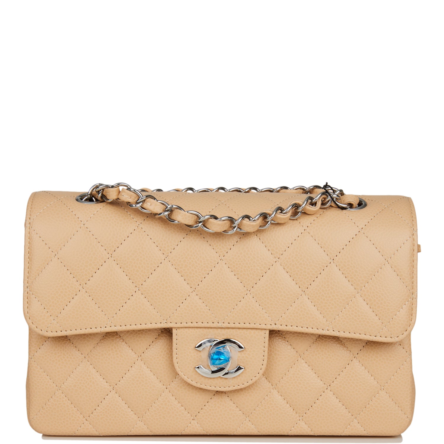 Chanel Small Classic Double Flap Bag Beige Caviar SiLouis Vuittoner Hardware
