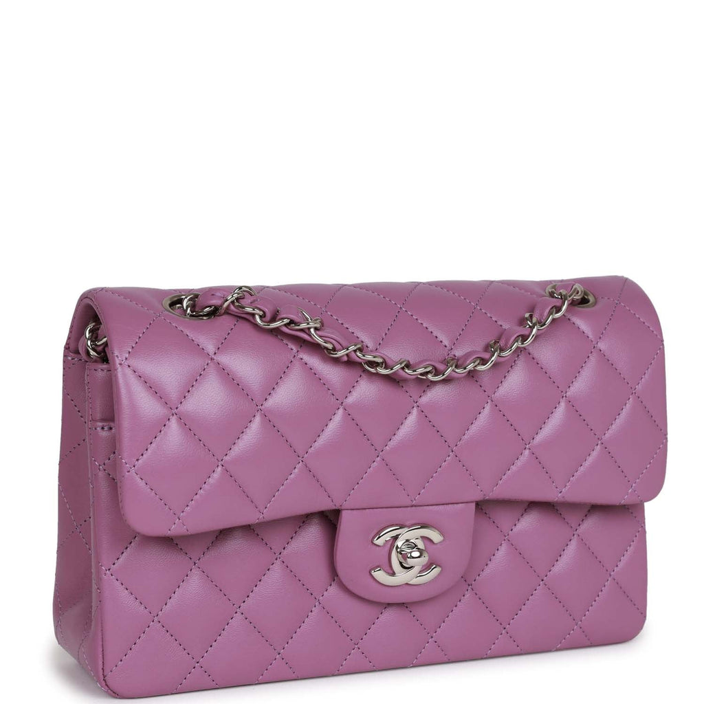 Chanel Small Classic Double Flap Bag Purple Lambskin SiLouis Vuittoner Hardware