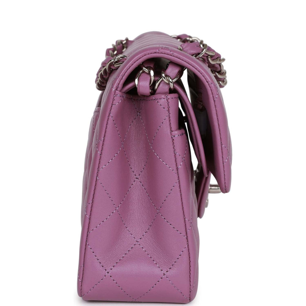 Chanel Small Classic Double Flap Bag Purple Lambskin SiLouis Vuittoner Hardware