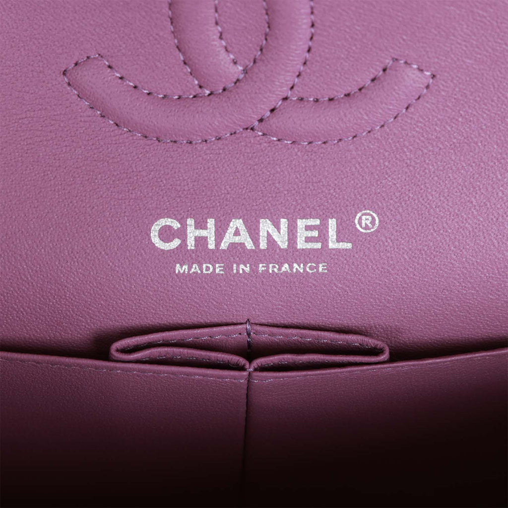 Chanel Small Classic Double Flap Bag Purple Lambskin SiLouis Vuittoner Hardware