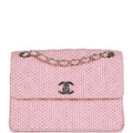 Vintage Chanel Classic Mini Flap Bag Pink Tweed SiLouis Vuittoner Hardware