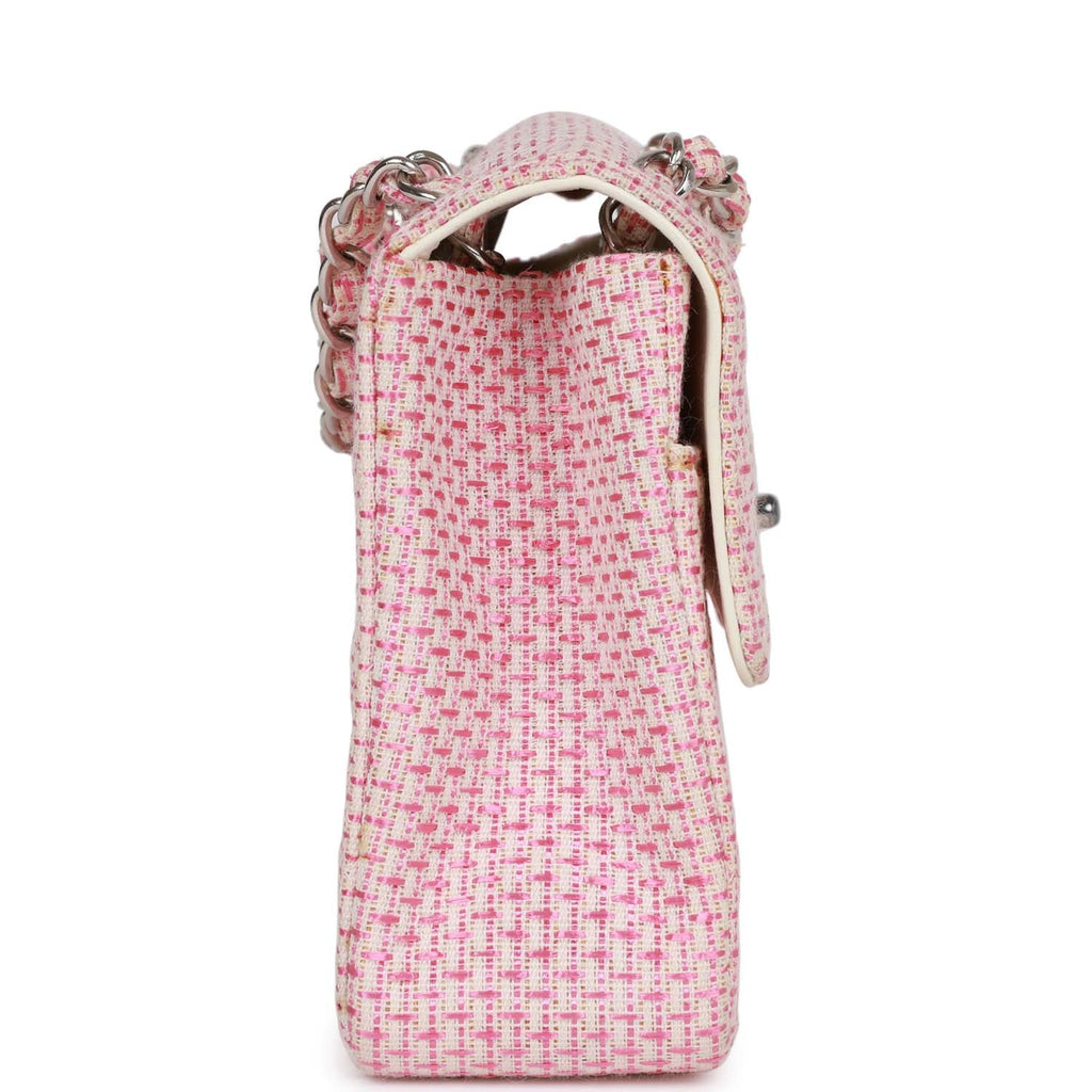 Vintage Chanel Classic Mini Flap Bag Pink Tweed SiLouis Vuittoner Hardware