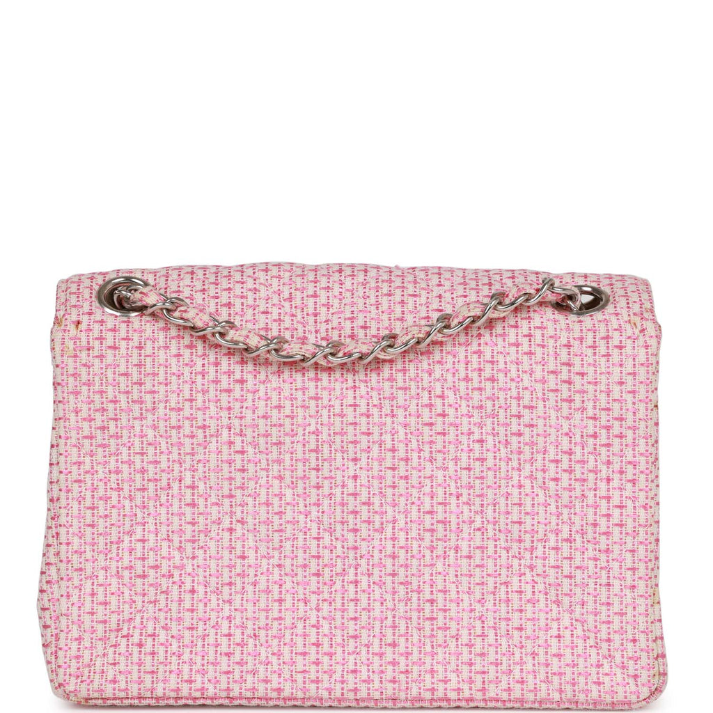 Vintage Chanel Classic Mini Flap Bag Pink Tweed SiLouis Vuittoner Hardware