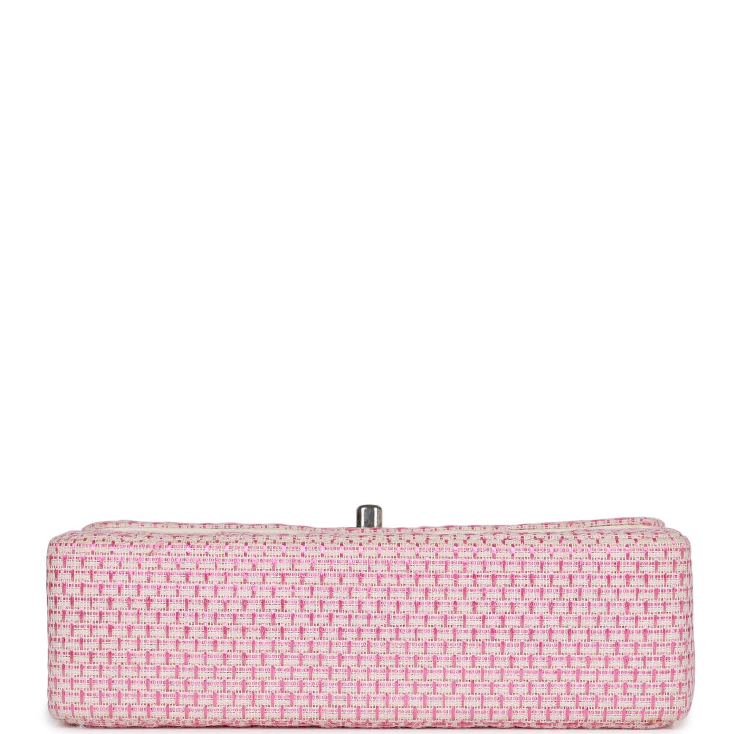 Vintage Chanel Classic Mini Flap Bag Pink Tweed SiLouis Vuittoner Hardware
