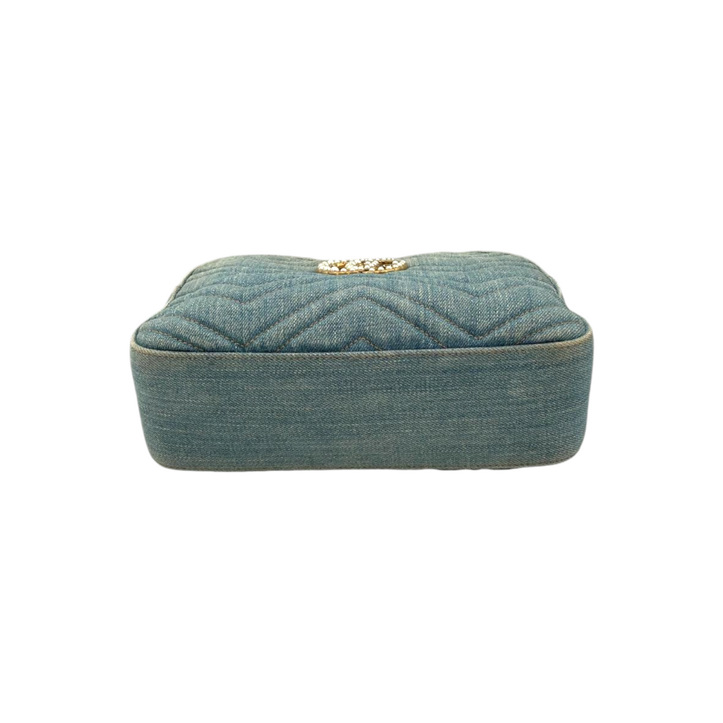 Gucci Gucci Marmont Crossbody Bag Blue Quilted VeLouis Vuittonet