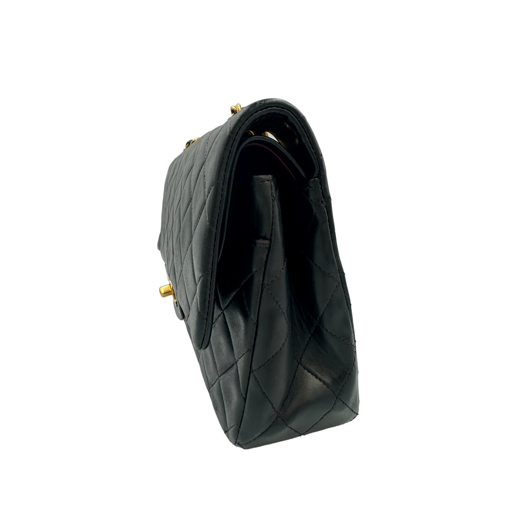 Chanel Classic Double Flap Medium Black Lambskin Gold