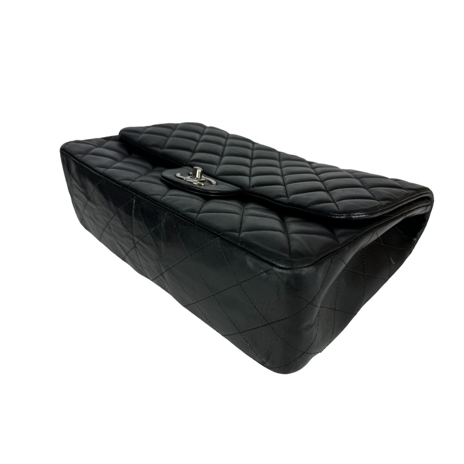 Chanel Classic Single Flap Jumbo Black Lambskin SiLouis Vuittoner