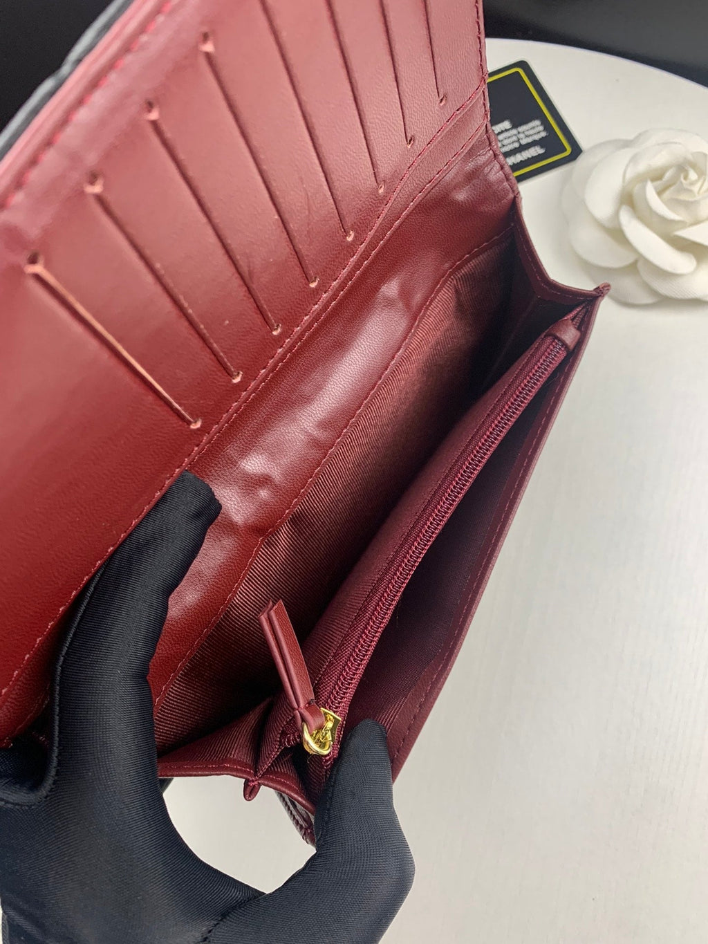 Chanel CHL BLACK QUILTED  CLASSIC LONG FLAP WALLET 19.5CM