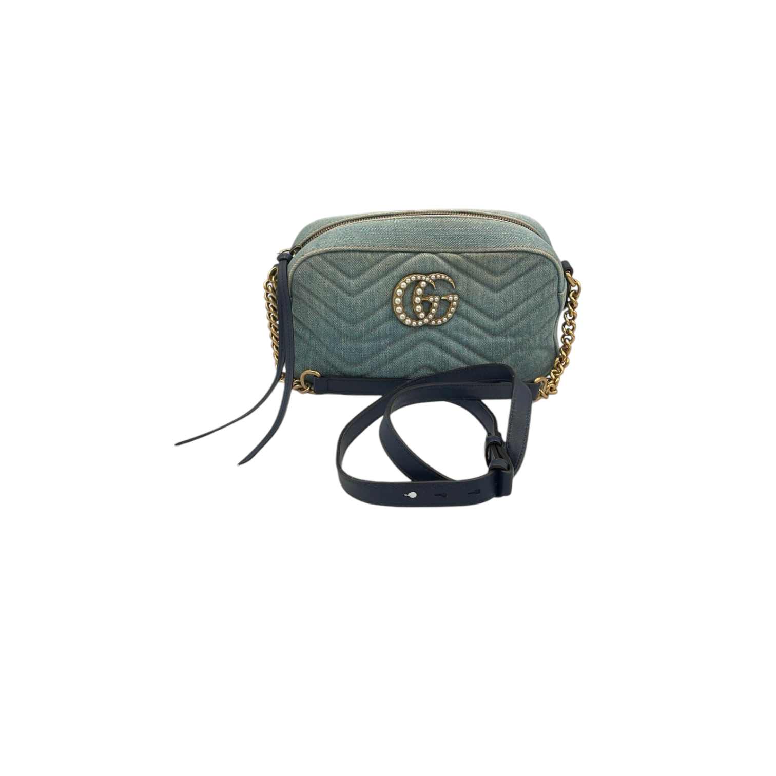 Gucci Gucci Marmont Crossbody Bag Blue Quilted VeLouis Vuittonet