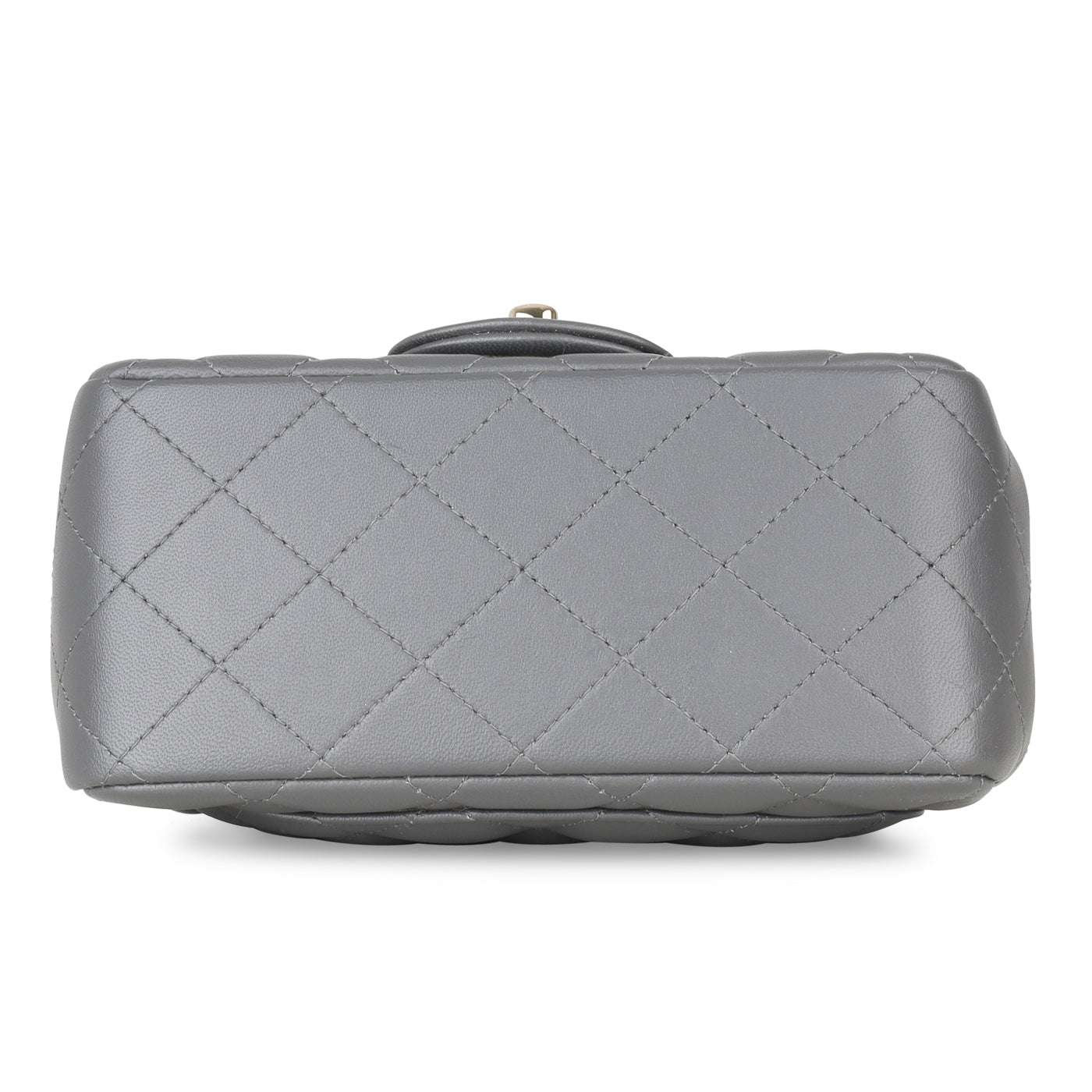 Mini Square Classic Flap - Grey Lambskin