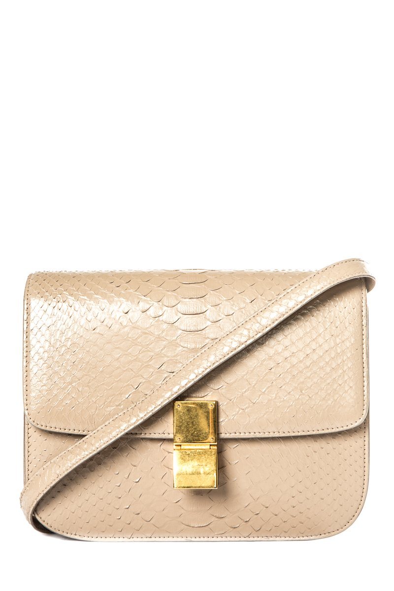 Celine Tan Python Classic Box Crossbody