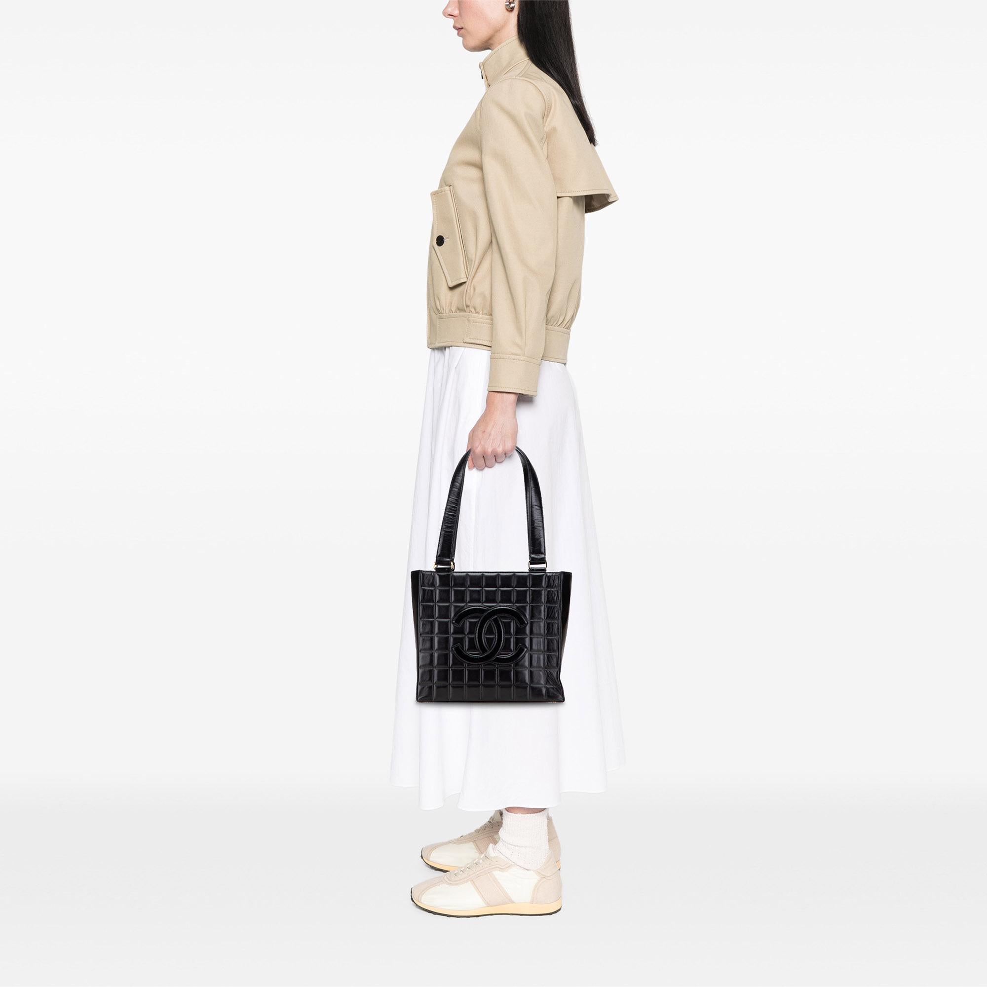 Chanel CC Chocolate Bar Lambskin Tote