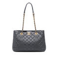 Chanel CC Quilted Lambskin Pin Tuck Tote