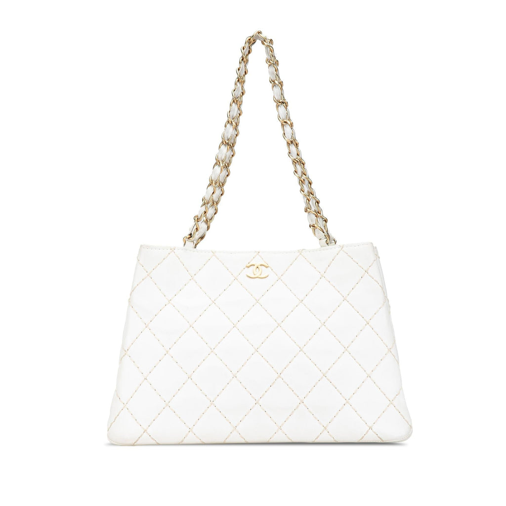 Chanel CC Quilted Lambskin Wild Stitch Tote