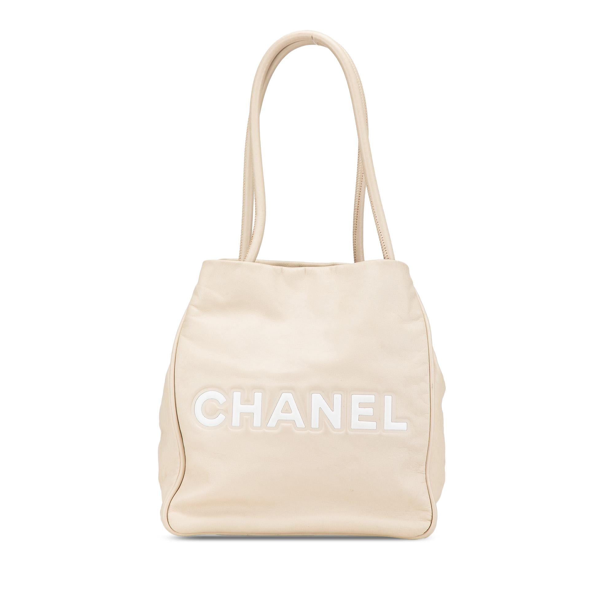 Chanel Camellia Lambskin Logo Tote